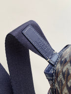 CAPETIEN MESSENGER BAG 39 IN NAVY BLUE GOYARDINE CANVAS AND CALFSKIN