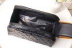 LOUIS VUITTON DOPP KIT TOILETRY BAG 28 CM IN BLACK TAURILLON MONOGRAM LEATHER