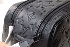 LOUIS VUITTON DOPP KIT TOILETRY BAG 28 CM IN BLACK TAURILLON MONOGRAM LEATHER