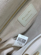 DIOR LADY BAG 24 IN WHITE CALFSKIN GOLD HARDWARE
