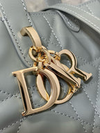 DIOR MINI TOUJOURS BUCKET BAG 18 IN GREY CANNAGE CALFSKIN