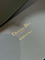 DIOR MINI TOUJOURS BUCKET BAG 18 IN GREY CANNAGE CALFSKIN