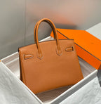 HERMES BIRKIN 30CM BROWN TOGO LEATHER SILVER HARDWARE