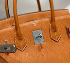 HERMES BIRKIN 30CM BROWN TOGO LEATHER SILVER HARDWARE