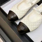 CHANEL MARY JANE IN WHITE QUILTED LAMSKIN