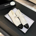 CHANEL MARY JANE IN WHITE QUILTED LAMSKIN