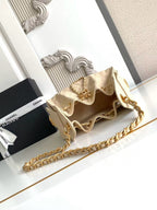 CHANEL 25 MINI HANDBAG 22CM IN BEIGE GRAINED CALFSKIN GOLD HARDWARE