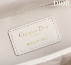 DIOR SMALL LADY D-JOY 22 WHITE LAMBSKIN GOLD HARDWARE