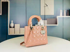 DIOR LADY BAG 24 BEIGE PATENT CALFSKIN GOLD HARDWARE