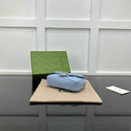GUCCI MARMONT 16 MINI SHOULDER BAG BLUE CALFSKIN