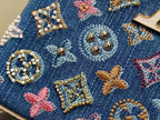 LOUIS VUITTON LV CAPUCINES BAG 21 PINIC IN COLORFUL DENIM GOLD HARDWARE