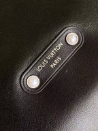 LOUIS VUITTON LV SHOULDER BAG 48 IN BLACK CALFSKIN EMBOSSED STRAP