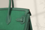 HERMES BIRKIN CARGO 25CM GREEN CANVAS AND LEATHER SILVER HARDWARE