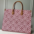 LOUIS VUITTON LV SINCE 1854 ONTHEGO GM BORDEAUX RED TEXTILE