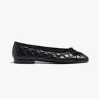 CHANEL BALLET FLATS BLACK AGED CALFSKIN