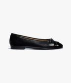 CHANEL BALLET FLATS BLACK LAMBSKIN