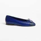 CHANEL BALLET FLATS NAVY BLUE BLACK LAMBSKIN