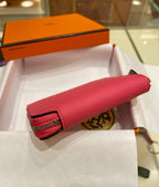 HERMES Compact Wallet 11.5 Dark Pink Epsom