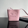 CELINE CUIR TRIPHOME 19 PINK PASTEL SMOOTH CALFSKIN BUCKET BAG