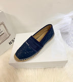 DIOR GRANVILLE ESPADRILLE NAVY BLUE QUILTED CANNAGE CALFSKIN