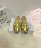 DIOR GRANVILLE ESPADRILLE MULE GOLD QUILTED CANNAGE CALFSKIN