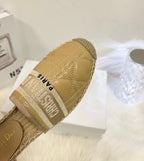 DIOR GRANVILLE ESPADRILLE MULE CAMEL BEIGE QUILTED CANNAGE CALFSKIN