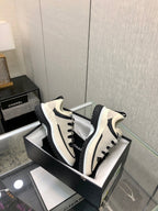 CHANEL LOW TOP CASUAL SHOES IN BISQUE BEIGE LAMBSKIN AND SUEDE