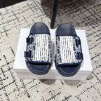 DIOR ADJUSTABLE STRAP SANDALS 25S 50 MM IN NAVY BLUE FABRIC MIX CALFSKIN STYLE 2