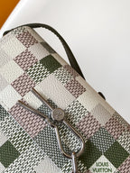 LOUIS VUITTON STEAMER WEARABLE WALLET 16 IN BEIGE AND KHAKI COLORWAY COATED CANVAS