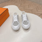 HERMES 25S SNEAKER LOW SPORTS IN GREY CANVAS MIX WHITE LAMBSKIN