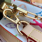 LOUIS VUITTON LV x TM DAUPHINE SOFT 28 IN COLORFUL MONOGRAM PATTERN AND WHITE COATED CANVAS