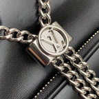 LOUIS VUITTON NO WAY VIBE HANDBAG 22.5 IN BLACK LAMBSKIN SILVER HARDWARE