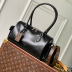 LOUIS VUITTON SPEEDY CARGO VIBE 28 IN BLACK LAMBSKIN MONOGRAM LOGO TAG