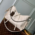 LOUIS VUITTON CARRYALL CARGO VIBE PM 33.5 IN VANILLE LAMBSKIN BORWN MONOGRAM TAG