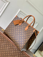 LOUIS VUITTON ONTHEGO ORGANIZER 37 IN BROWN COATED CANVAS AND CALFSKIN