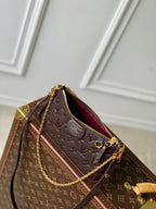LOUIS VUITTON EASY POUCH ON STRAP 19 IN DARK BROWN MONOGRAM EMBOSSED LOGO CALFSKIN