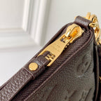 LOUIS VUITTON EASY POUCH ON STRAP 19 IN DARK BROWN MONOGRAM EMBOSSED LOGO CALFSKIN