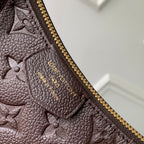 LOUIS VUITTON EASY POUCH ON STRAP 19 IN DARK BROWN MONOGRAM EMBOSSED LOGO CALFSKIN