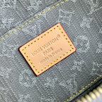 LOUIS VUITTON COSMETIC POUCH 19 IN GREY MONOGRAM DENIM GOLD HARDWARE