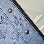 LOUIS VUITTON POCHETTE TOGO 30 IN DARK BLUE MONOGRAM ECLIPSE CALFSKIN EMBOSSED LOGO