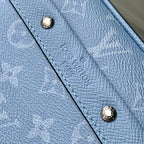 LOUIS VUITTON ALPHA MESSENGER 24 IN BLUE MONOGRAM COATED CANVAS AND CALFSKIN