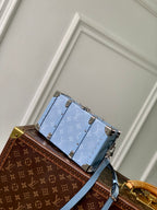 LOUIS VUITTON WALLET TRUNK TAIGARAMA 21.5 IN BLUE MONOGRAM COATED CANVAS