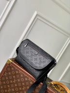 LOUIS VUITTON PULSE MESSENGER 26.6 IN BLACK MONOGRAM SHADOW EMBOSSED CALFSKIN