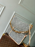 LOUIS VUITTON COUSSIN HOBO MM 38 IN GREY MONOGRAM DENIM