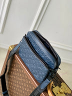 LOUIS VUITTON TRIO MESSENGER 25 IN BLUE MONOGRAM SHADOW CALFSKIN