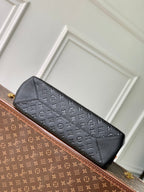 LOUIS VUITTON ANYTIME MM 42 IN BLACK MONOGRAM EMPREINTE CALFSKIN GOLD HARDWARE