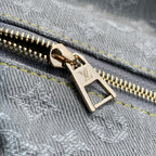 LOUIS VUITTON COSMETIC POUCH 27 IN GREY MONOGRAM DENIM GOLD HARDWARE