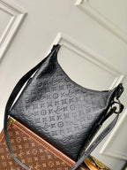 LOUIS VUITTON HOBO CARGO 35 IN BLACK MONOGRAM SHADOW CALFSKIN