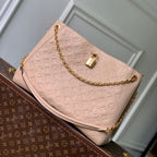 LOUIS VUITTON ANYTIME MM 42 IN NUDE PINK MONOGRAM EMPREINTE CALFSKIN