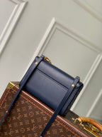 LOUIS VUITTON TWIST SLIM 19 IN NAVY BLUE TAURILLON CALFSKIN GOLD HARDWARE